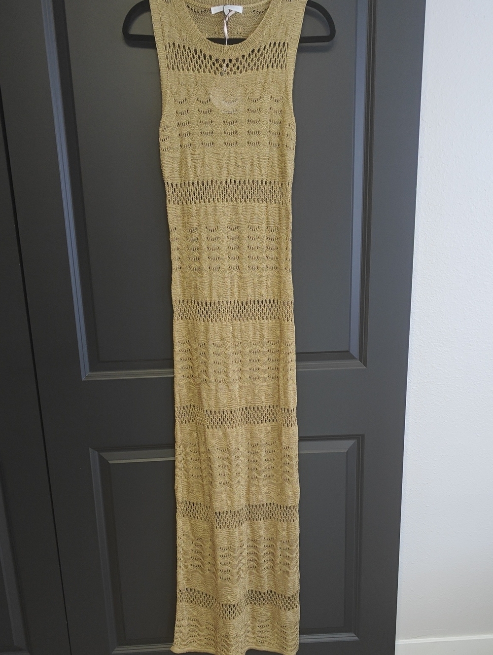 Sleeveless Knit Maxi Dress in Dark Gold
